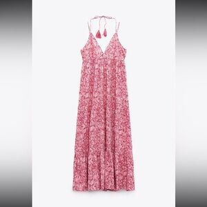 Zara pink flowy dress